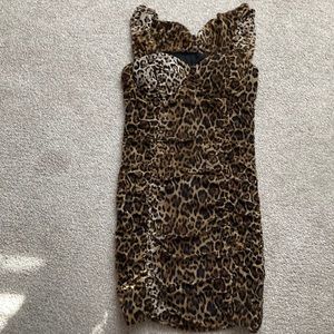 fitted animal print dress